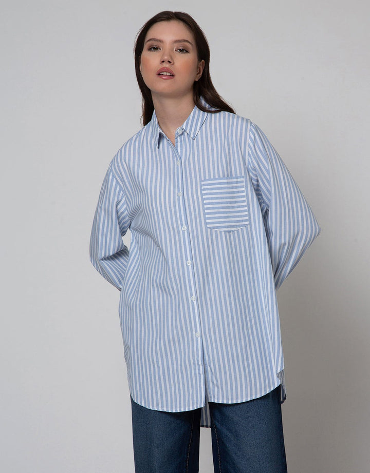 Cardinal Femme Kemeja Garis Wanita