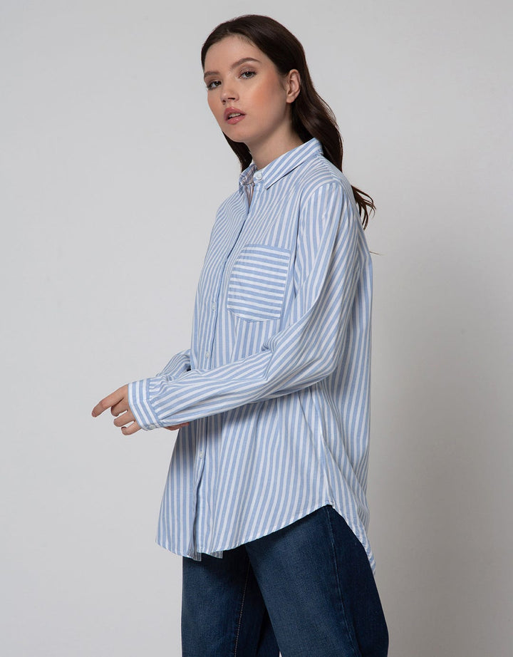 Cardinal Femme Kemeja Garis Wanita