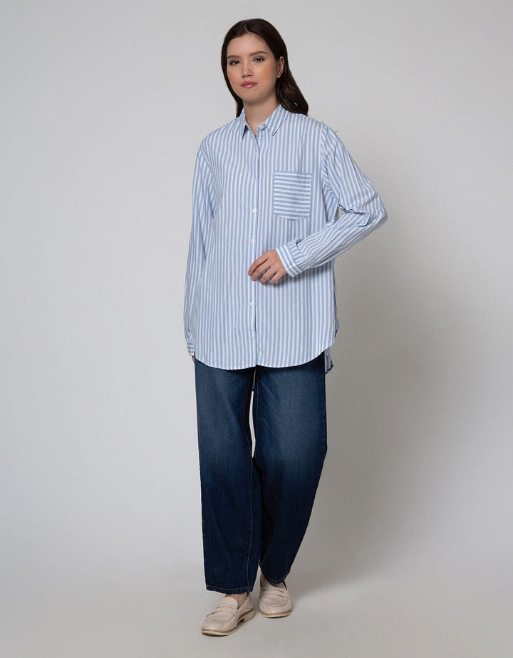 Cardinal Femme Kemeja Garis Wanita
