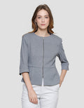 Cardinal Femme Front Zipper Blazer Wanita