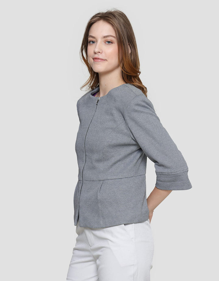 Cardinal Femme Front Zipper Blazer Wanita
