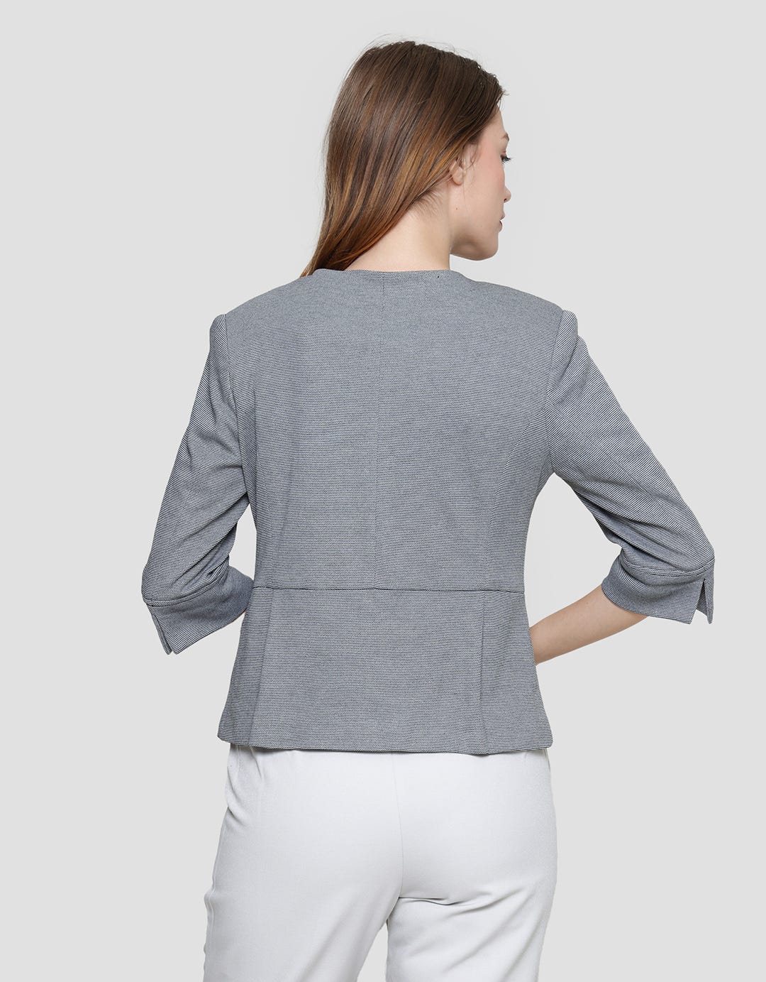 Cardinal Femme Front Zipper Blazer Wanita