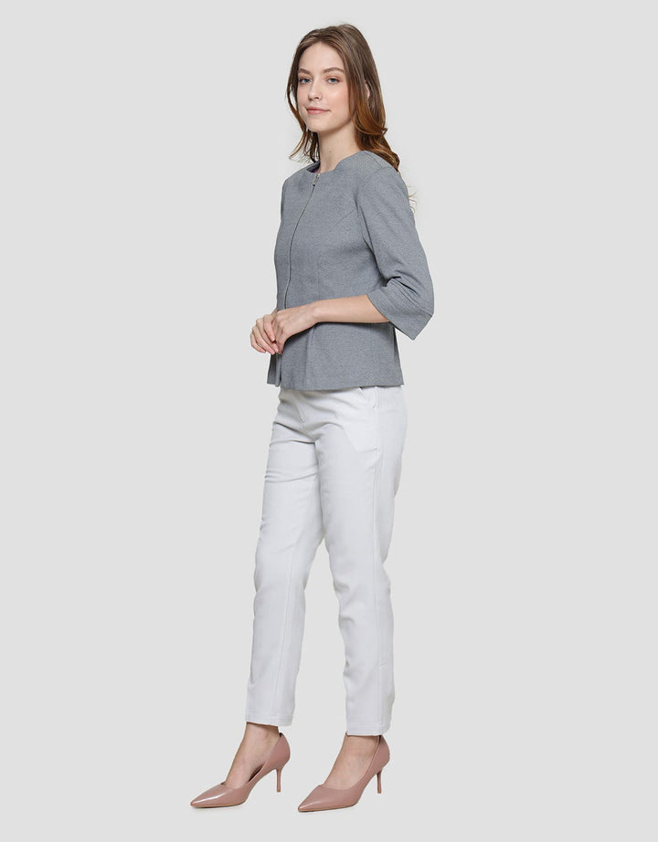 Cardinal Femme Front Zipper Blazer Wanita