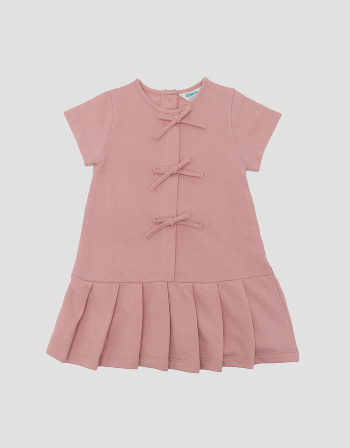 LITTLE M TERRY RIBBON MIDI DRESS BAYI
