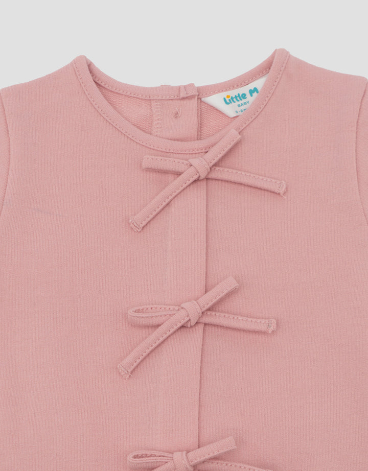 LITTLE M TERRY RIBBON MIDI DRESS BAYI