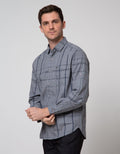 Cardinal Casual All Plaid Kemeja Lengan Panjang Pria