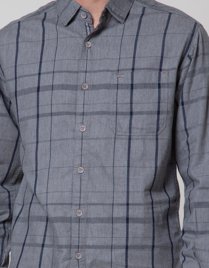 Cardinal Casual All Plaid Kemeja Lengan Panjang Pria
