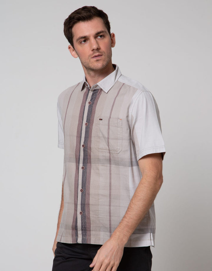 Cardinal Casual Plaid Kemeja Pria