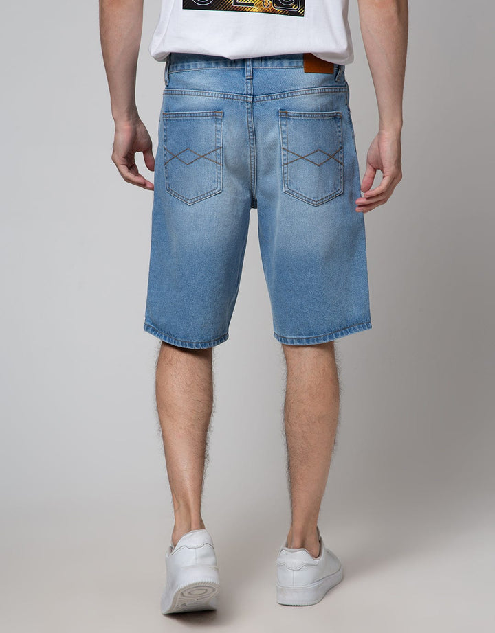 Nevada Denim Short Pants Ripped Laser Print