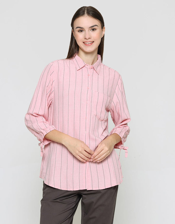 Cardinal Girl Kemeja  Wanita Print Garis