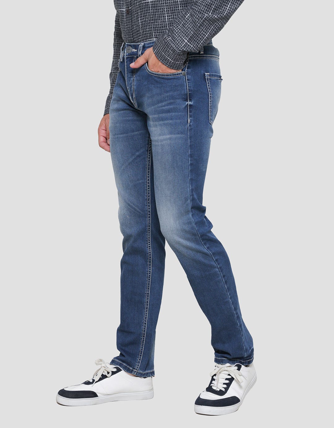 Andrew Smith Casual Washed Accent Celana Panjang Pria