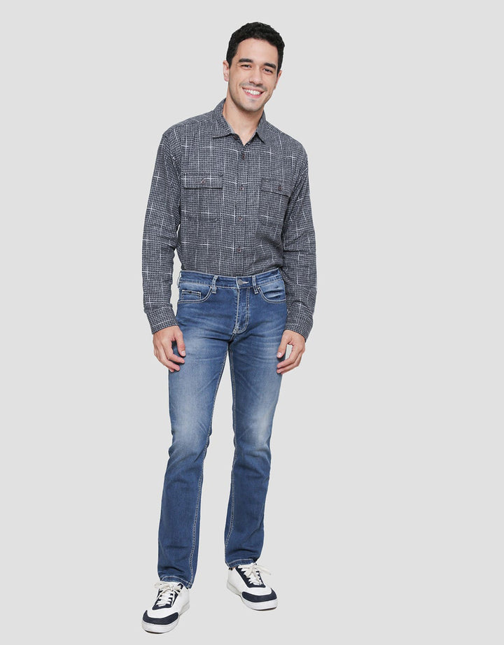 Andrew Smith Casual Washed Accent Celana Panjang Pria
