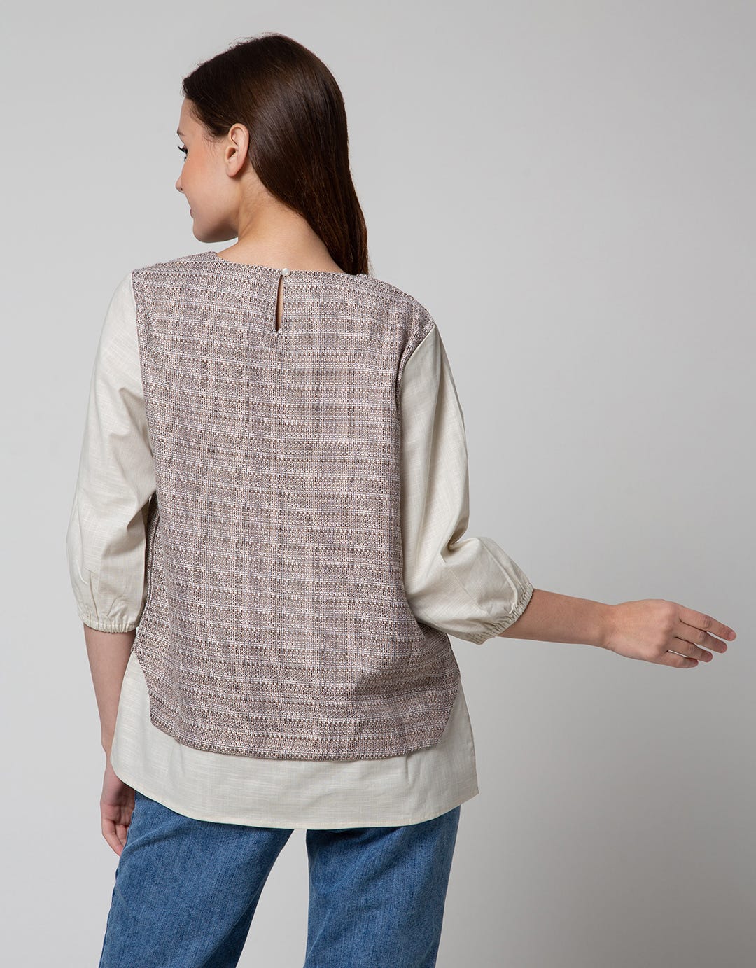 STRETCH LINEN BLOUSE
