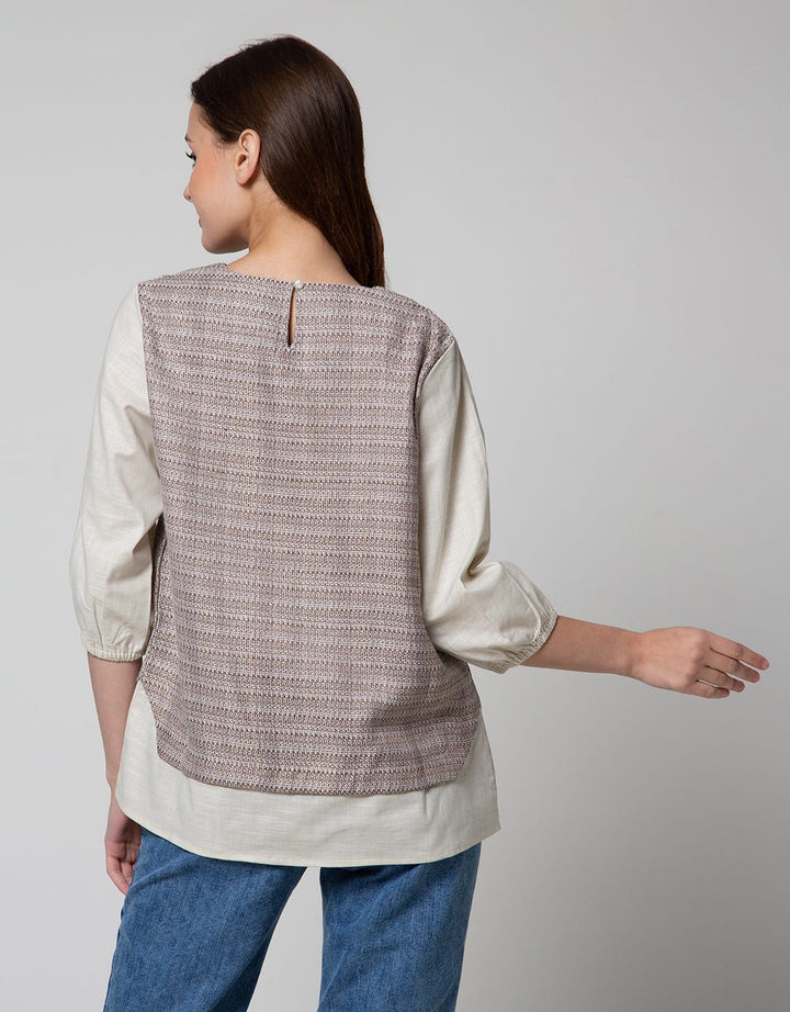 STRETCH LINEN BLOUSE