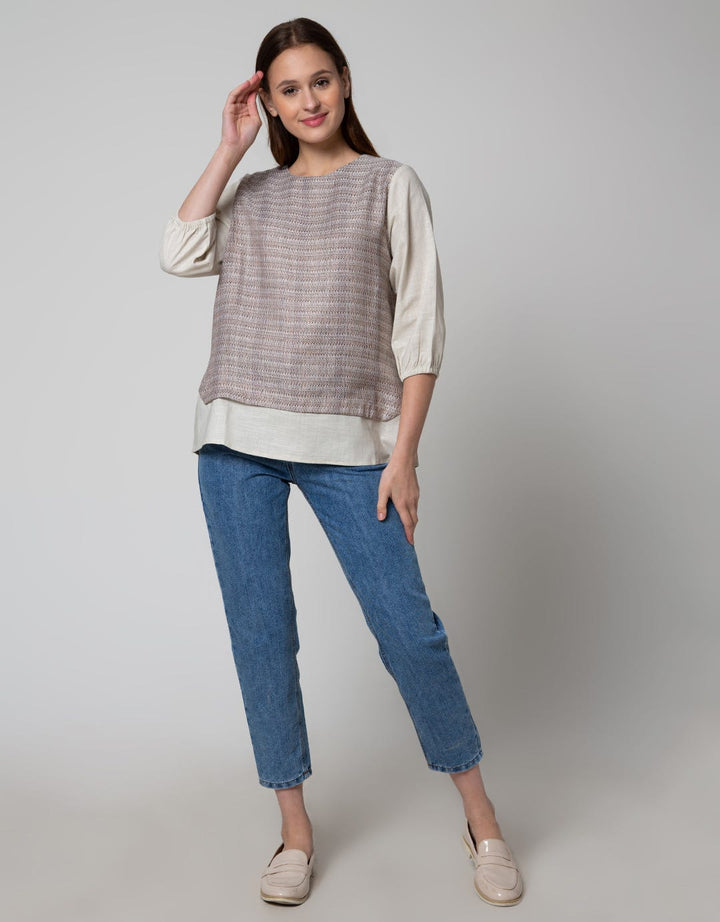 STRETCH LINEN BLOUSE