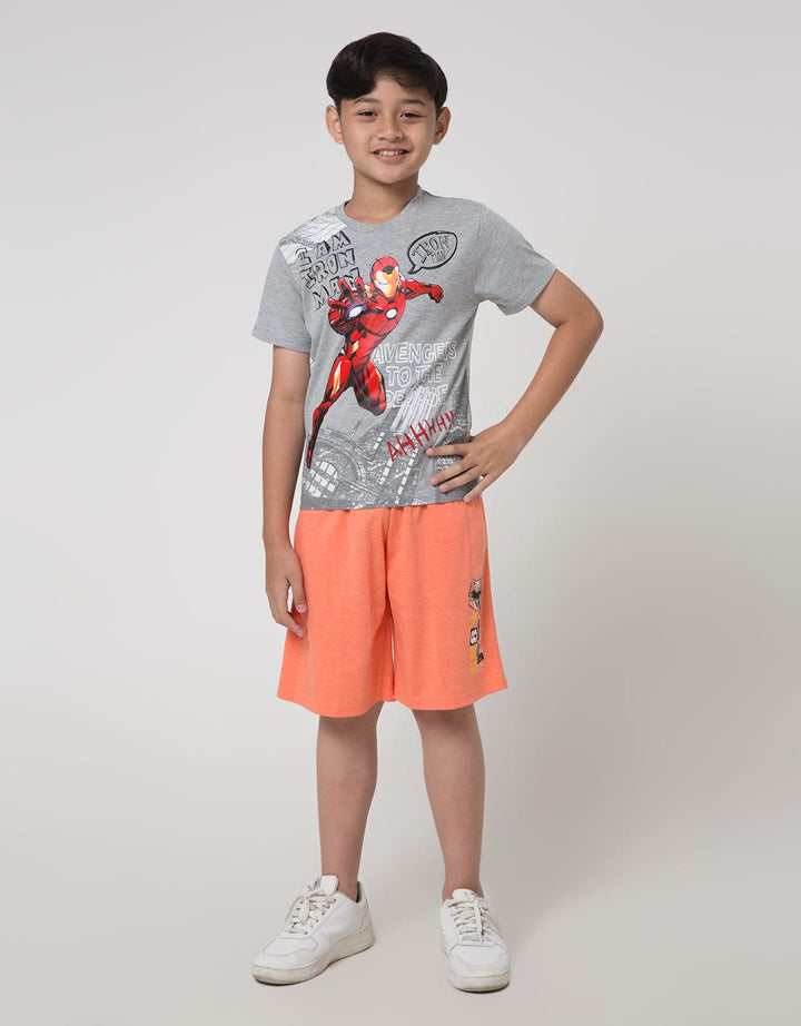 Marvel Short Sleeve T-Shirt Print I Am Iron Man Fly City