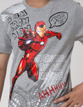 Marvel Short Sleeve T-Shirt Print I Am Iron Man Fly City