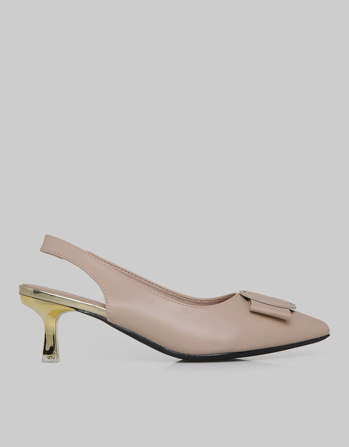Laviola Round Logo Sepatu Heels Wanita