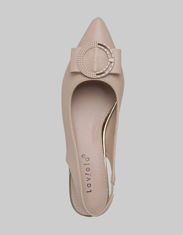Laviola Round Logo Sepatu Heels Wanita