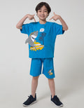 Little M Top Bottom Shark Splash Setelan Anak laki-laki