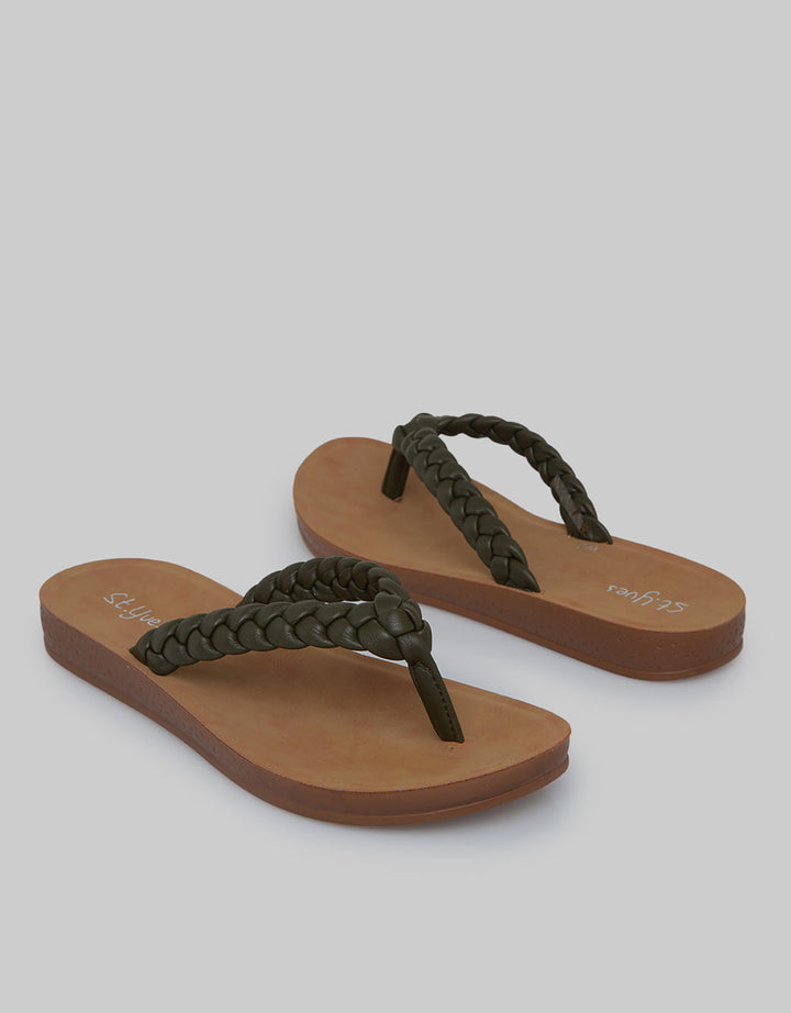 St. Yves Braid Strap Women's Flip Flops