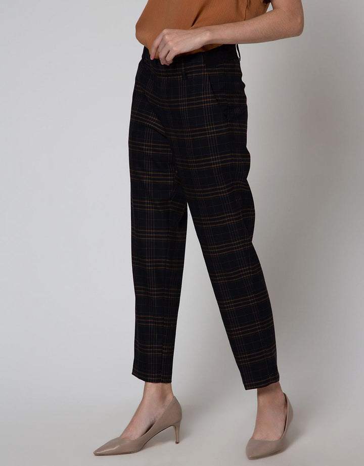 Cardinal Femme Celana Slimfit 7/8 Plaid Motif