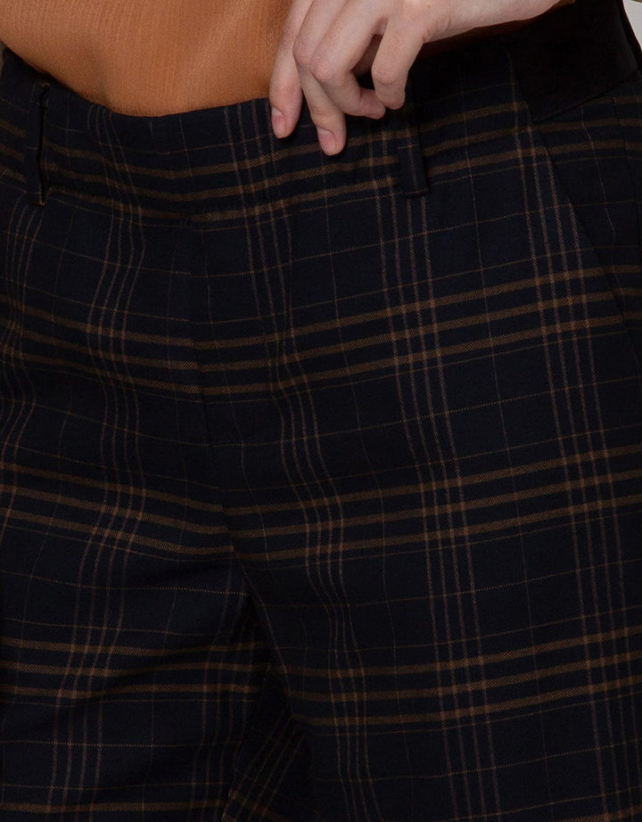 Cardinal Femme Celana Slimfit 7/8 Plaid Motif