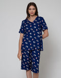 Nevada Short Sleeve Pyjama Capri Blushy Meow