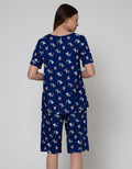 Nevada Short Sleeve Pyjama Capri Blushy Meow