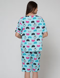 Nevada Short Sleeve Pyjama Capri Lady Cat 3/4