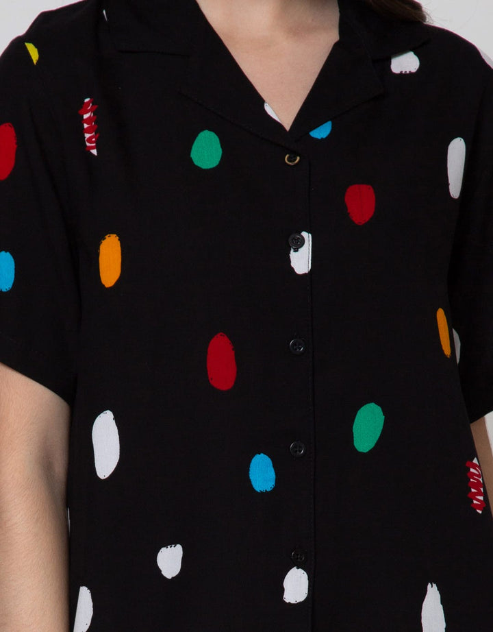 Nevada Short Sleeve Pyjama Pants Colourful Oval
