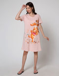 Disney Short Sleeve Midi Dress Pooh Tiger