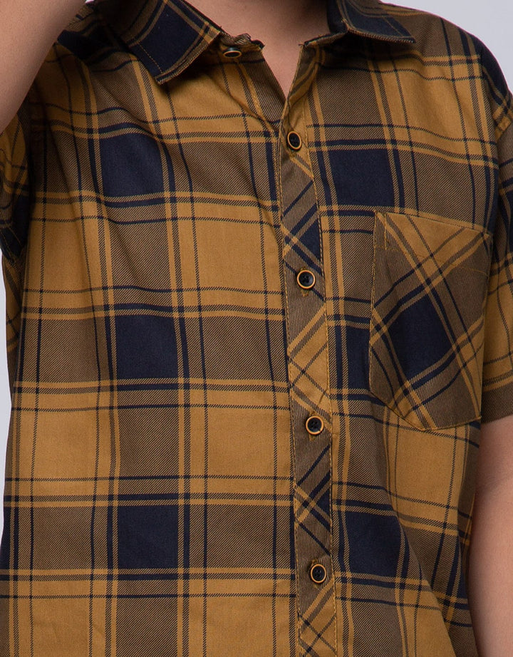 Nevada Short Sleeve Shirt Poplin Fullprint Check