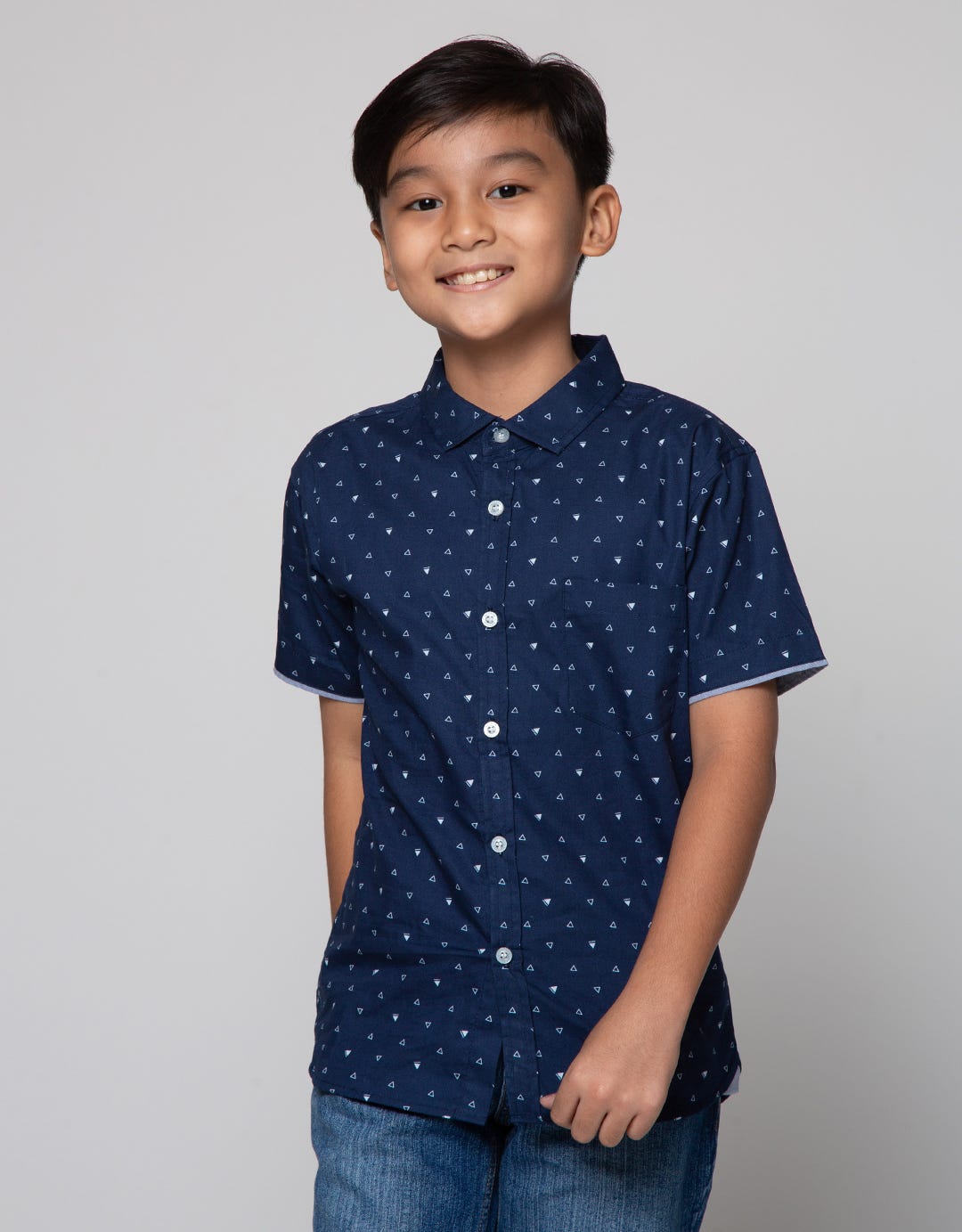 Nevada Short Sleeve Shirt Print Segitiga Poplin