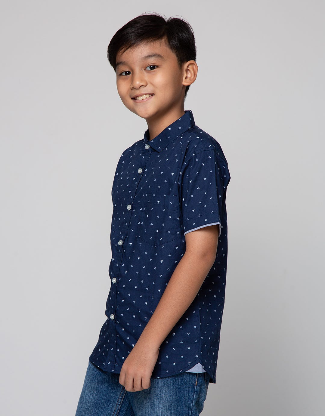 Nevada Short Sleeve Shirt Print Segitiga Poplin