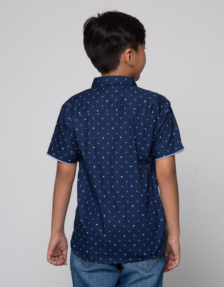 Nevada Short Sleeve Shirt Print Segitiga Poplin