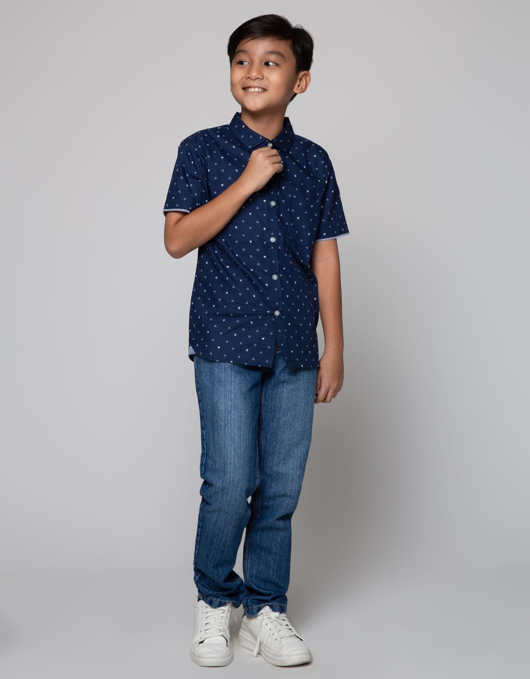 Nevada Short Sleeve Shirt Print Segitiga Poplin