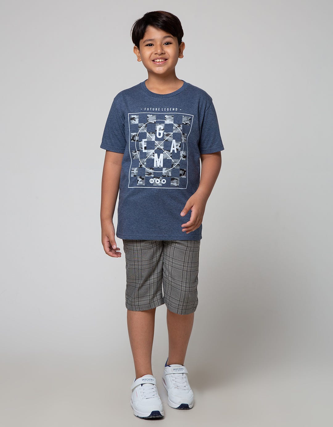 Nevada Short Woven Motif Checks Yarn Dyed