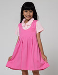 Little M Short Sleeve Midi Dress Overall With Unicorn Collar