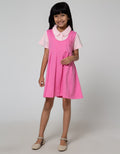 Little M Short Sleeve Midi Dress Overall With Unicorn Collar