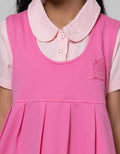 Little M Short Sleeve Midi Dress Overall With Unicorn Collar