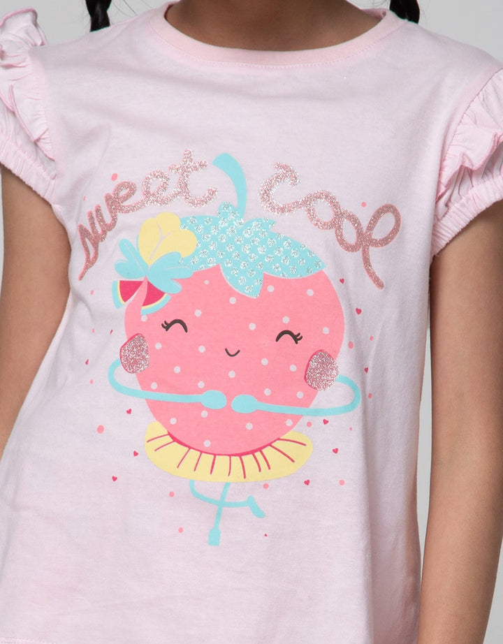 Little M Set T-Shirt And Short Strawberry