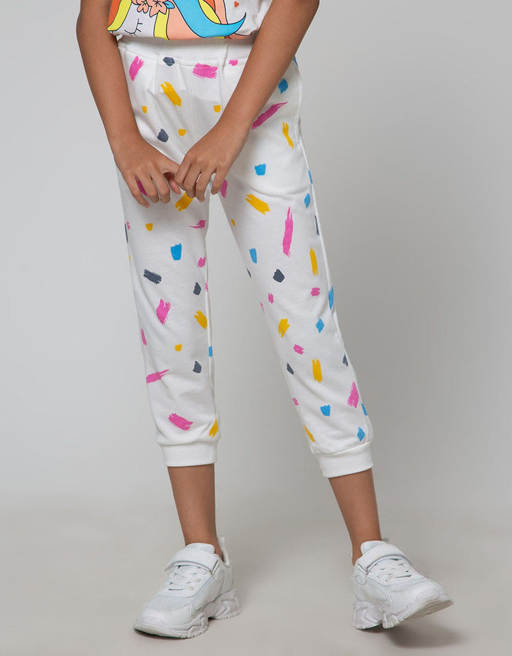 Little M Jogger Knit Full Print Grafitti
