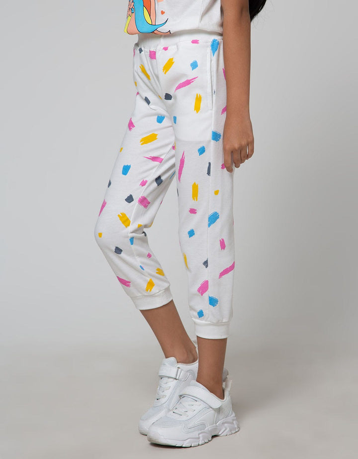 Little M Jogger Knit Full Print Grafitti