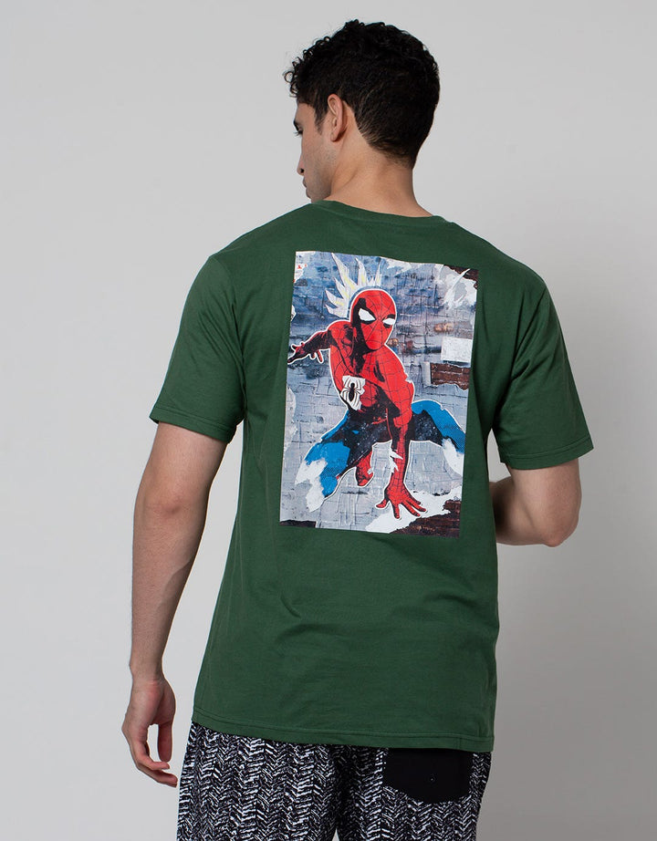 Marvel Short Sleeve T-Shirt Spiderman Backprint (Discharge)