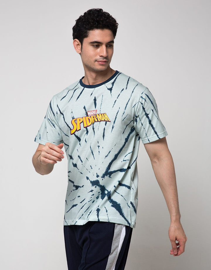 Marvel Spiderman Tie Dye Branding Short Sleeve T-Shirt