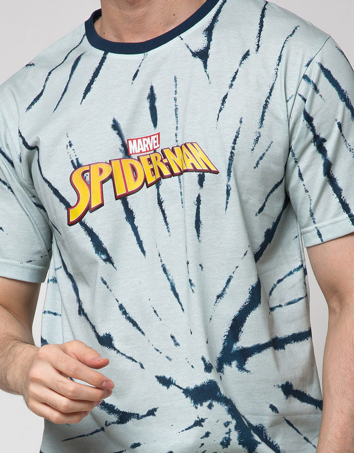 Marvel Spiderman Tie Dye Branding Short Sleeve T-Shirt