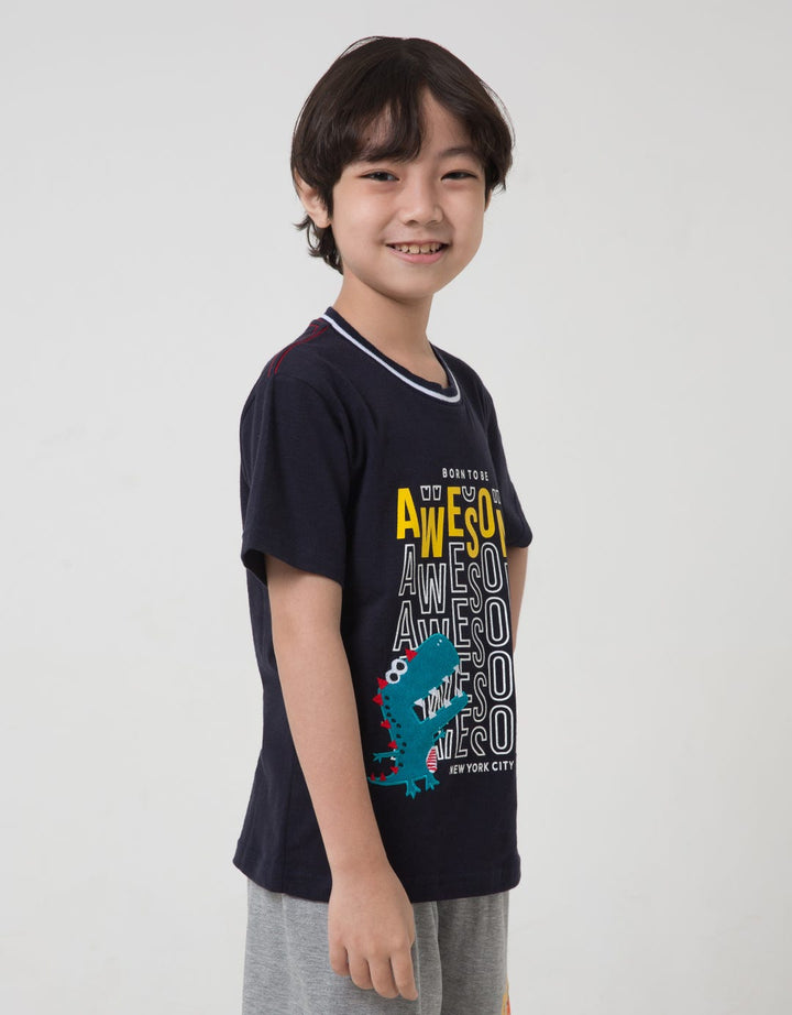 Little M Awesome Dino Kaos Anak Laki-laki