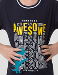 Little M Awesome Dino Kaos Anak Laki-laki