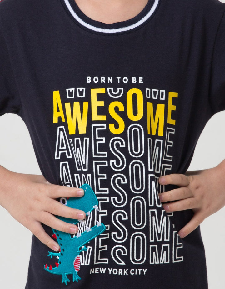 Little M Awesome Dino Kaos Anak Laki-laki